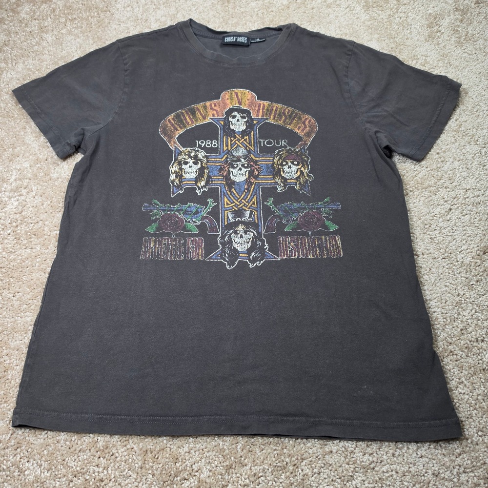 Guns N' Roses T-Shirt Appetite for Destruction 1988 Tour Graphic Gray Large